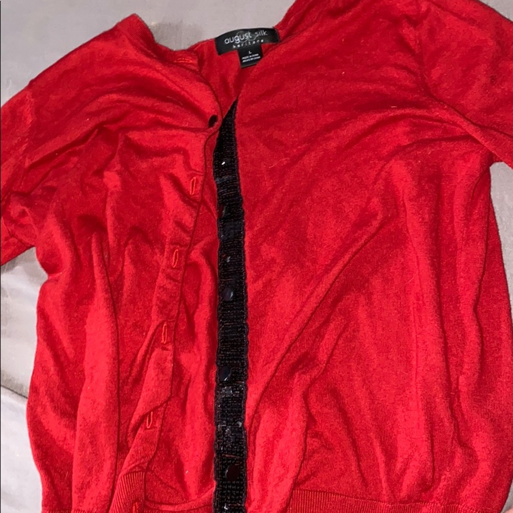 RED COVERUP/CARDIGAN